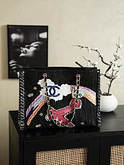 Colestore Chanel Denim Embroidered Night Flight Tote 30x40cm - 1