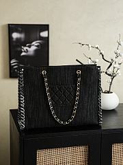 Colestore Chanel Denim Embroidered Night Flight Tote 30x40cm - 4