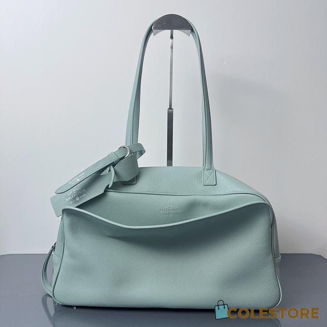 Colestore Balenciaga Carrie Bowling Leather Shoulder bag in Mineral Green 36x16x18.7cm - 1