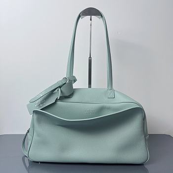 Colestore Balenciaga Carrie Bowling Leather Shoulder bag in Mineral Green 36x16x18.7cm