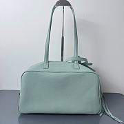Colestore Balenciaga Carrie Bowling Leather Shoulder bag in Mineral Green 36x16x18.7cm - 5
