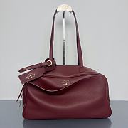 Colestore Balenciaga Bowling Carrie Leather Shoulder bag in Dark Burgundy 36x16x18.7cm - 1