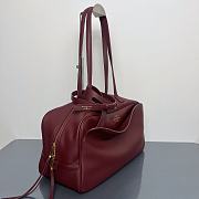 Colestore Balenciaga Bowling Carrie Leather Shoulder bag in Dark Burgundy 36x16x18.7cm - 3