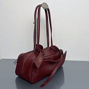 	 Colestore Balenciaga Carrie Bowling Small Leather Shoulder bag in Dark Burgundy 31x12x12cm - 2