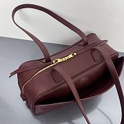 	 Colestore Balenciaga Carrie Bowling Small Leather Shoulder bag in Dark Burgundy 31x12x12cm - 5