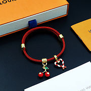 Colestore Louis Vuitton Bracelet with A Red Strap and Cherry and Candy-Cane Charms - 6