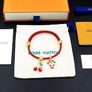 Colestore Louis Vuitton Bracelet with A Red Strap and Cherry and Candy-Cane Charms - 2
