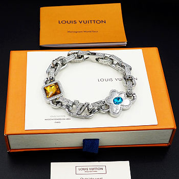 Colestore Louis Vuitton by Tyler the Creator Paradise Stone Bracelet Silver Color