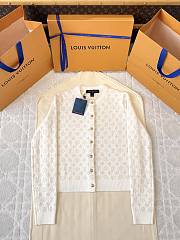 Colestore Louis Vuitton Monogram Brushed Knit Cardigan Beige - 1