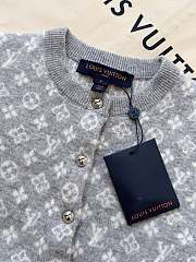 Colestore Louis Vuitton Monogram Brushed Knit Cardigan Gray - 5