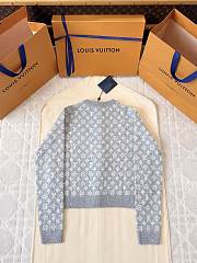 Colestore Louis Vuitton Monogram Brushed Knit Cardigan Gray - 3