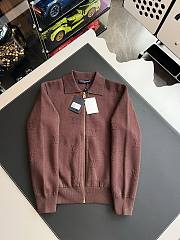 Colestore Louis Vuitton Monogram Embossed Zip-Up Knit Cardigan Brown - 6