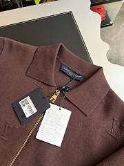 Colestore Louis Vuitton Monogram Embossed Zip-Up Knit Cardigan Brown - 5