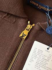 Colestore Louis Vuitton Monogram Embossed Zip-Up Knit Cardigan Brown - 3