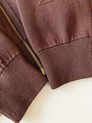 Colestore Louis Vuitton Monogram Embossed Zip-Up Knit Cardigan Brown - 2