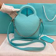 Colestore Tiffany & Co. Return To Tiffany Leather Top Handle Bag in Blue 20x28x10cm - 1