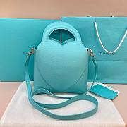 Colestore Tiffany & Co. Return To Tiffany Leather Top Handle Bag in Blue 20x28x10cm - 5