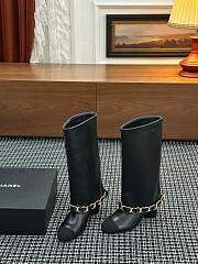 Colestore Chanel High Boots Lambskin & Grosgrain, Black - 1