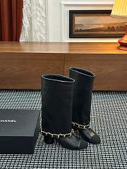 Colestore Chanel High Boots Lambskin & Grosgrain, Black - 2
