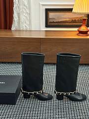 Colestore Chanel High Boots Lambskin & Grosgrain, Black - 3
