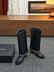 Colestore Chanel High Boots Lambskin & Grosgrain, Black - 5