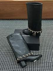 Colestore Chanel High Boots Lambskin & Grosgrain, Black - 6