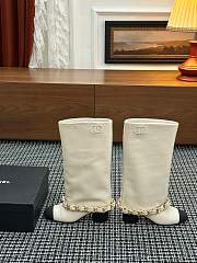Colestore Chanel High-top boots Lambskin & Grosgrain Ivory & Black - 4