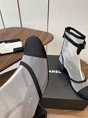 Colestore Chanel Low-Cut Boots Mesh Fabric & Synthetic Fiber Black & White - 4