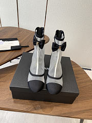 Colestore Chanel Low-Cut Boots Mesh Fabric & Synthetic Fiber Black & White - 2