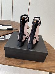 Colestore Chanel Low-Cut Boots Mesh Fabric & Synthetic Fiber Light Pink & Black - 6