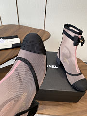 Colestore Chanel Low-Cut Boots Mesh Fabric & Synthetic Fiber Light Pink & Black - 5