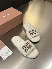 Colestore Miu Miu Shearling slides Natural  - 3