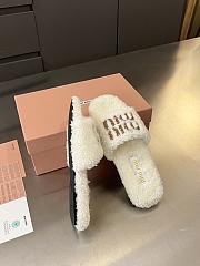 Colestore Miu Miu Shearling slides Natural  - 4