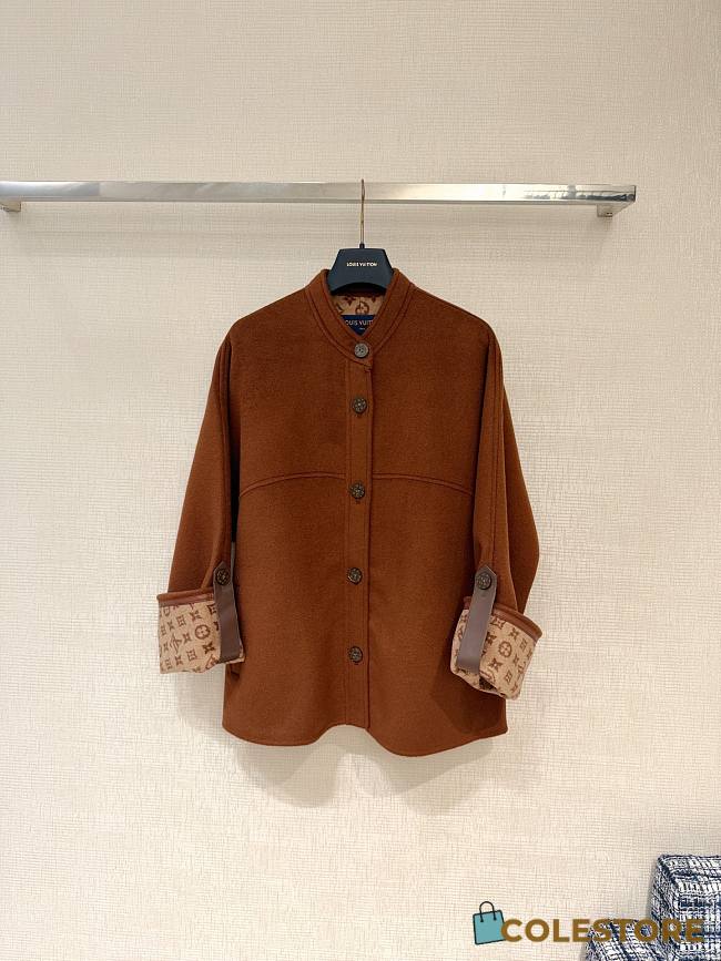 Colestore Louis Vuitton Boxy Button-Up Coat Brown  - 1