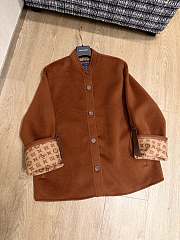 Colestore Louis Vuitton Boxy Button-Up Coat Brown  - 2