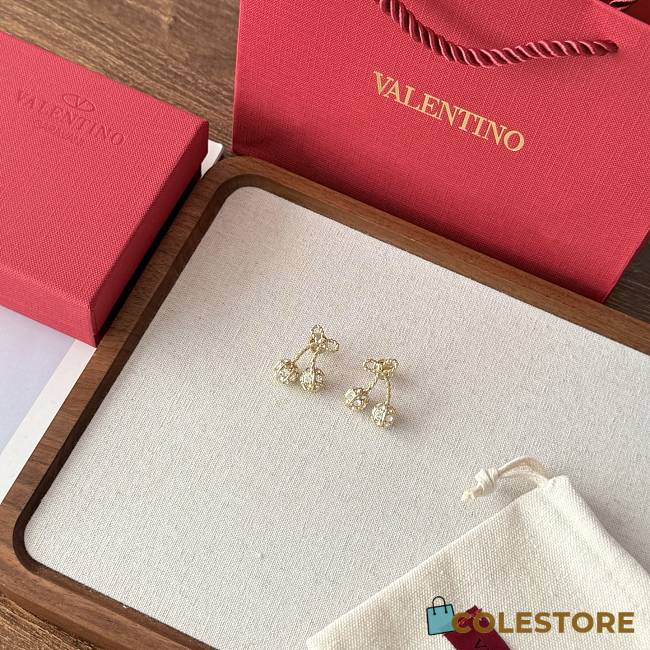 Colestore Valentino Cherryfic Metal And Swarovski Crystal Earrings - 1