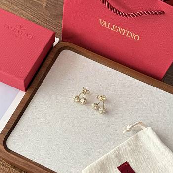 Colestore Valentino Cherryfic Metal And Swarovski Crystal Earrings