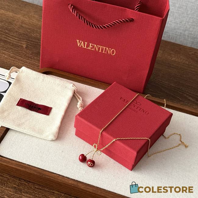 Colestore Valentino Cherryfic Metal And Enamel Necklace - 1