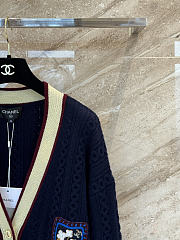 Colestore Chanel Sweater Cashmere & Cotton  Navy Blue, Light Yellow & Burgundy - 3