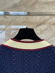 Colestore Chanel Sweater Cashmere & Cotton  Navy Blue, Light Yellow & Burgundy - 2