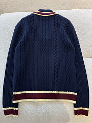 Colestore Chanel Cardigan Cashmere & Cotton  Navy Blue, Light Yellow & Burgundy - 2