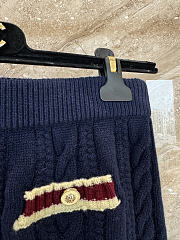 Colestore Chanel Short Skirt  Cashmere & Cotton  Navy Blue, Light Yellow & Burgundy - 4