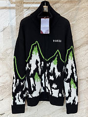 Colestore Gucci Wool jacquard zip jacket with intarsia in black and multicolor heavy wool jacquard - 5