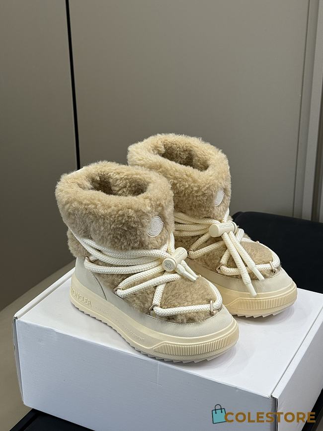 Colestore Moncler Altive Mid Teddy Snow Boots Light Beige - 1