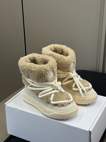 Colestore Moncler Altive Mid Teddy Snow Boots Light Beige