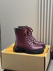 Colestore Louis Vuitton LV Squad Lace-up Ankle Boot Burgundy - 1