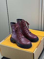 Colestore Louis Vuitton LV Squad Lace-up Ankle Boot Burgundy - 5