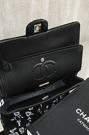 Colestore Chanel Flap Bag with White Floral Embroidery 25cm - 6