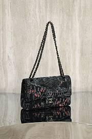 Colestore Chanel Classic Black, White & Red Crossbody 25cm - 2