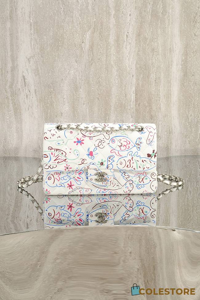 Colestore Chanel Classic Flap bag with a unique graphic print pattern 25cm - 1